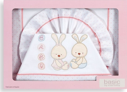 Interbaby Conejito Baby Baby Sheets Set Crib Flannel Pink 115x175cm 3pcs