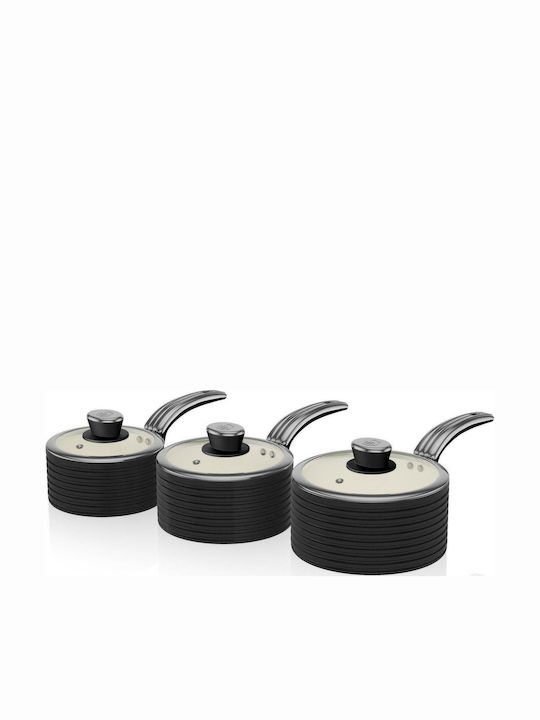 Swan Retro Pots Set of Aluminum with Non-stick Coating 6pcs