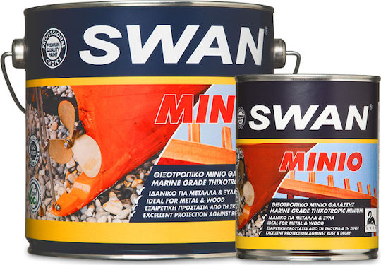 Swan Minium Primer Metal & Wood Antioxidant Primer Orange Suitable for Metal / Wood 0.375lt