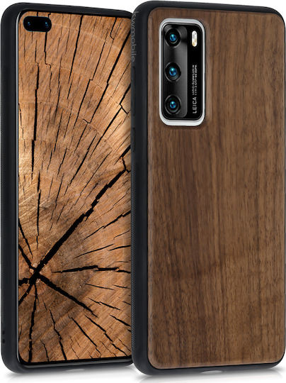 Kalibri Umschlag Rückseite Hölzern Braun (Huawei P40)