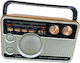 KEMAI MD-506BT Retro Φορητό Ραδιόφωνο Επαναφορτιζόμενο με Bluetooth και USB Καφέ