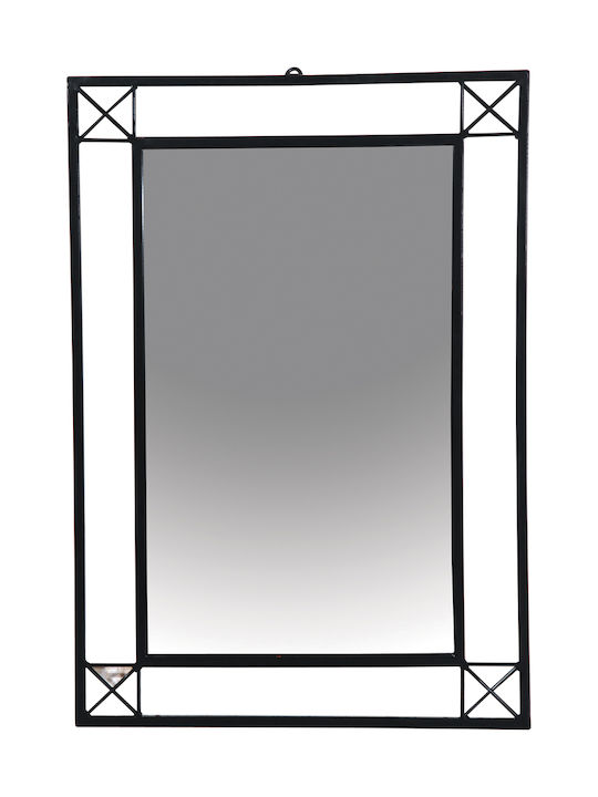 Lianos Καθρέπτης Τοίχου με Μαύρο Μεταλλικό Πλαίσιο 86x60cm
