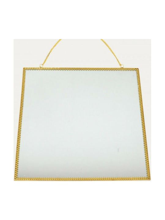 Wall Mirror with Gold Metallic Frame 29x29cm 1pcs