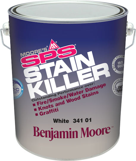 Benjamin Moore 341 Stain Killer Υπόστρωμα Λευκό Κατάλληλο για Γυψοσανίδα / Ξύλο / Τοιχοποιία 0.75lt