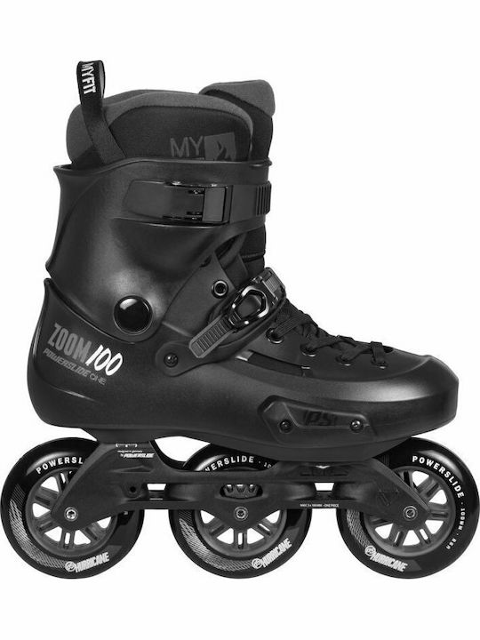 Powerslide Zoom Pro 100 Inline Αυξομειούμενα Rollers Μαύρα Ενηλίκων