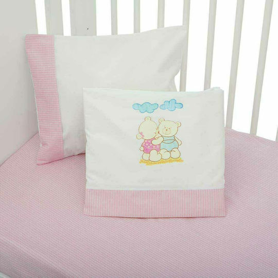 Mother Baby Twins Baby Sheets Set Crib Cotton Fitted Pink 70x140cm 3pcs