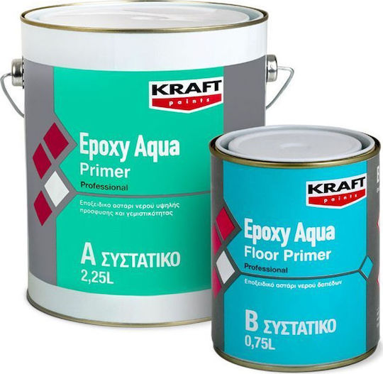 Kraft Epoxy Aqua Primer Αστάρι Γκρι Κατάλληλο για Δομικά Υλικά / Μέταλλο 1lt