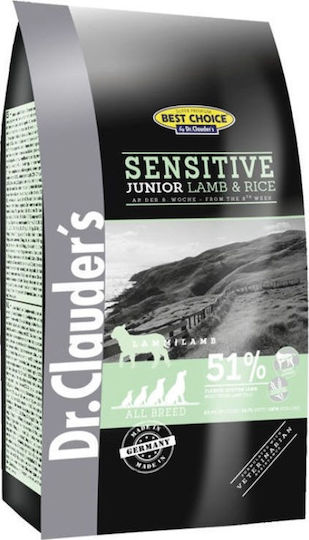 Dr.Clauder's Best Choice Sensitive Junior 12.5kg Ξηρά Τροφή χωρίς Σιτηρά για Κουτάβια με Αρνί και Ρύζι