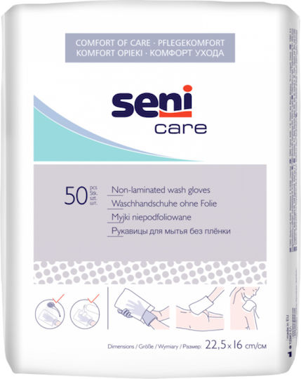Seni SeniCare Ръкавица за Почистване за Ръце Лице и Тяло 50 Бройки