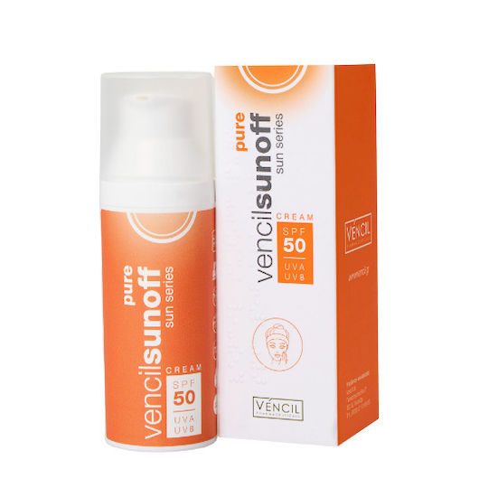 Vencil Sunoff Pure Cream Αντηλιακή Κρέμα Προσώπου SPF50 50ml