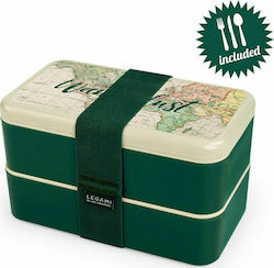 Legami Milano Lunch Box Travel Δοχείο Φαγητού Πλαστικό Πράσινο 350ml