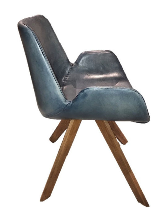 Shell Dining Room Artificial Leather Chair Blue 51x55x82cm