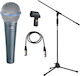 Shure Dynamic XLR Microphone Beta 58 A Set Handheld for Voice In Silver Colour