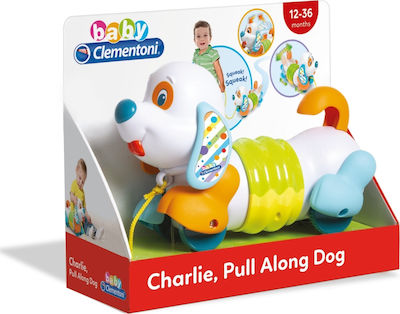 Baby Clementoni Slide Toy Charlie Pull Along Dog with Sounds for 12++ Months