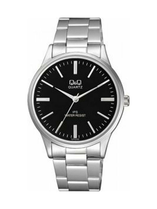 Q&Q Watch Battery with Silver Metal Bracelet