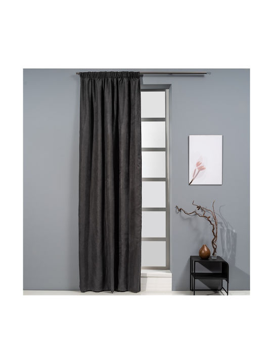 Artisti Italiani Perdea Cu Coafură Suede Gri Închis 140x270cm