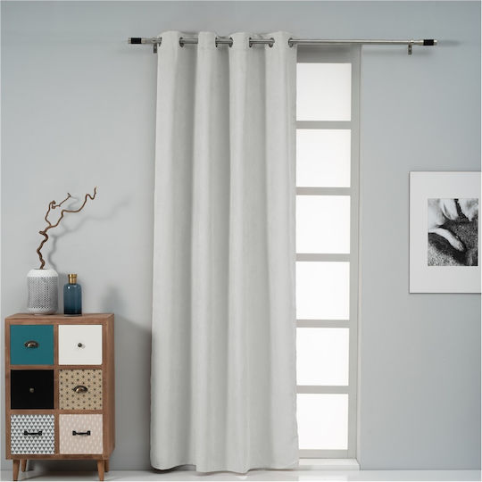 Artisti Italiani Κουρτίνα με Τρουκς Suede Γκρί 140x260εκ.
