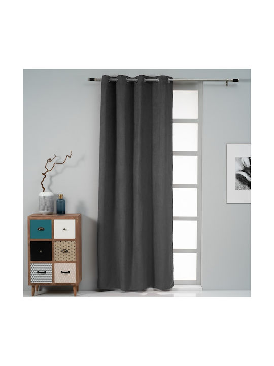 Artisti Italiani Perdea Cu Capse Suede Gri Închis 140x260 cm