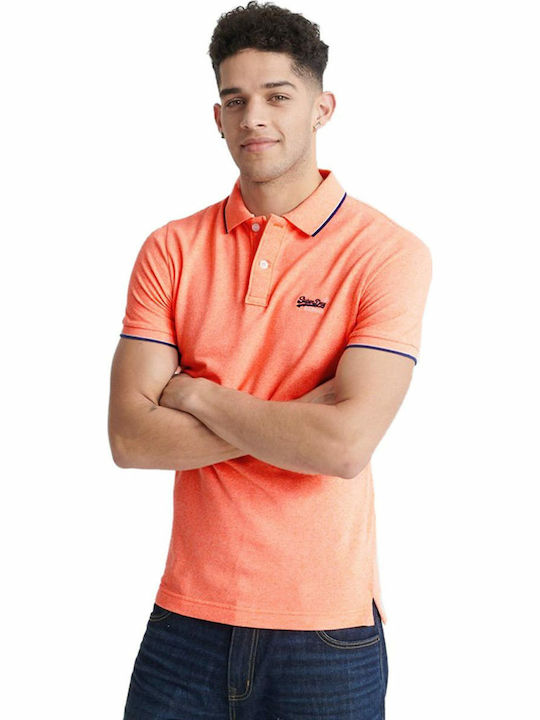 Superdry Poolside Herren Kurzarmshirt Polo Coral