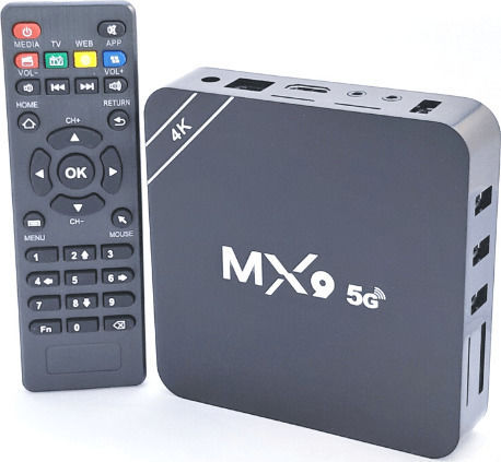 TV Box MX9 4K UHD with WiFi USB 2.0 4GB RAM and 32GB Storage Space with Operating System Android