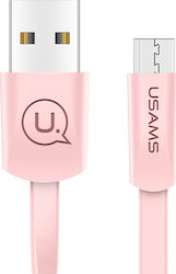 Usams SJ201 Flach USB 2.0 auf Micro-USB-Kabel Rosa 1.2m (SJ201MIC05)