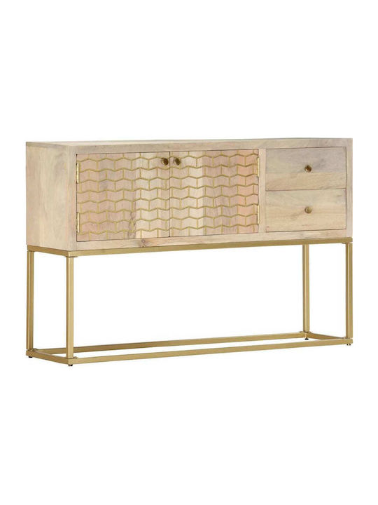 Sideboard made of Solid Wood & Metal with Drawers Mango 120x30x75cm