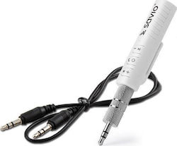 Savio Bluetooth Αυτοκινήτου TR-11 3.5mm White για το Ηχοσύστημα (AUX / Audio Receiver / με USB θύρα Φόρτισης)