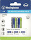 Westinghouse Max Επαναφορτιζόμενες Μπαταρίες AA Ni-MH 2400mAh 1.2V 2τμχ