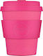 Ecoffee Cup Bamboo Cup with Lid Pink 250ml