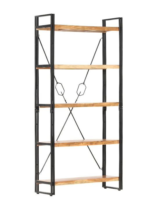 Βιβλιοθήκη Μαύρη 90x30x180εκ.