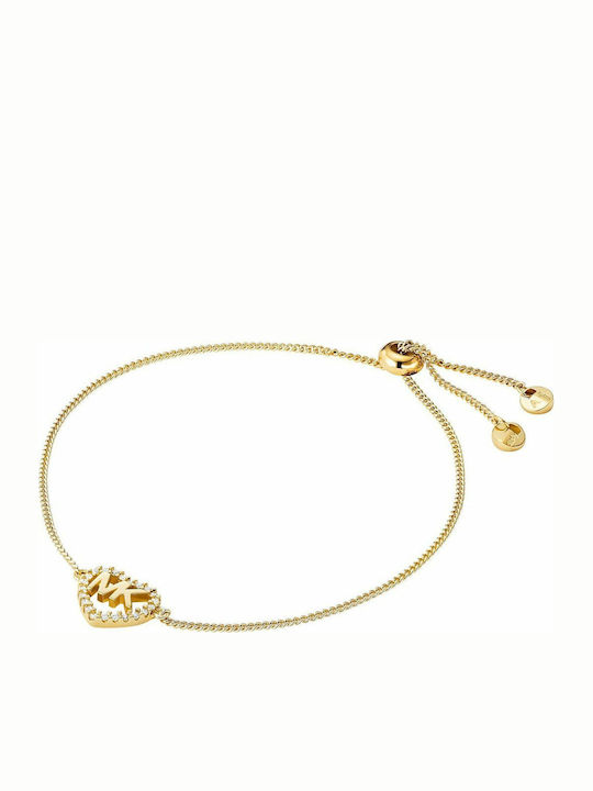 Michael Kors Bracelet Chain made of Silver Gold Plated with Zircon