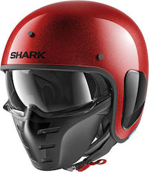 Shark S-Drak Glitter Modular Helmet with Sun Visor DOT / ECE 22.05 Red 573989