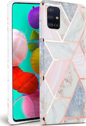 Tech-Protect Marble Umschlag Rückseite Silikon Rosa (Galaxy A41)