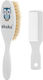 Akuku Baby Brush & Comb Owl White A0307 2 Pieces