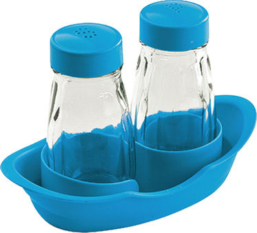Salz- und Pfefferset Kunststoff mit Gestell Blue 2Stück
