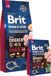 Brit Premium by Nature Senior L/XL 15kg Hrană uscată pentru Câini Seniori de Rase Mari cu și cu Porumb / Pui