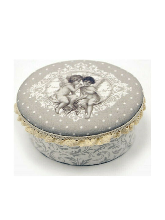 Fabric Decorative Box Άγγελος Grey 15x12x8cm