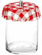 Garibaldi General Use Glass Jar with Lid Red Checkered 3200ml