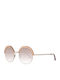 Web Ochelari de soare cu Rose Gold Din metal Rame și Maro Ochelari de soare Lentilă WE0218 72Z