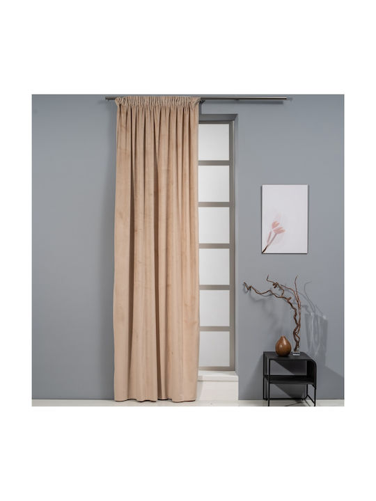 Artisti Italiani Velour Pencil Pleat Curtain Be...