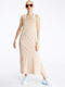 Sportswear Summer Midi Athletic Sleeveless Beige Dress