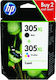 HP 305XL Pack of 2 InkJet Printer Inks Multiple (Color) / Black (6ZA94AE)