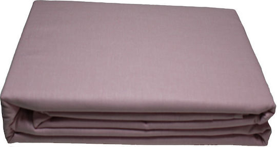 24home.gr Sheet for Single Bed with Elastic 100x200+33cm. Light Pink
