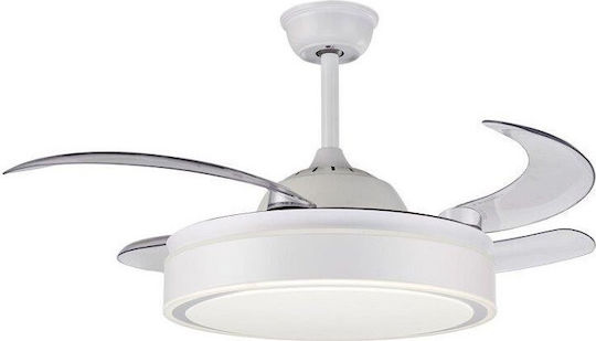 Sun Light Ceiling Fan 90cm with Light and Remote Control White