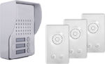 CTC Doorphone Set Kit for 3 Apartments Silver-White