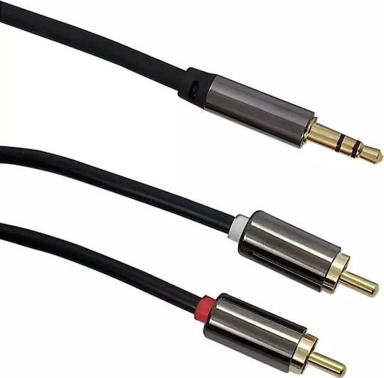 Bridgecable 3.5mm Male To RCA Male Audio Cable Black 10m With Gold Plated Terminals 29-0599