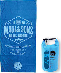 Maui & Sons Rebel Riders Πετσέτα Σώματος Microfiber Μπλε 180x90cm