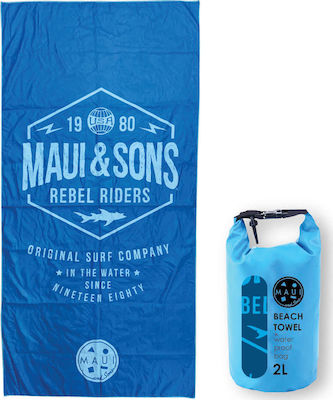 Maui & Sons Rebel Riders Handtuch Körper Mikrofaser Blau 180x90cm.
