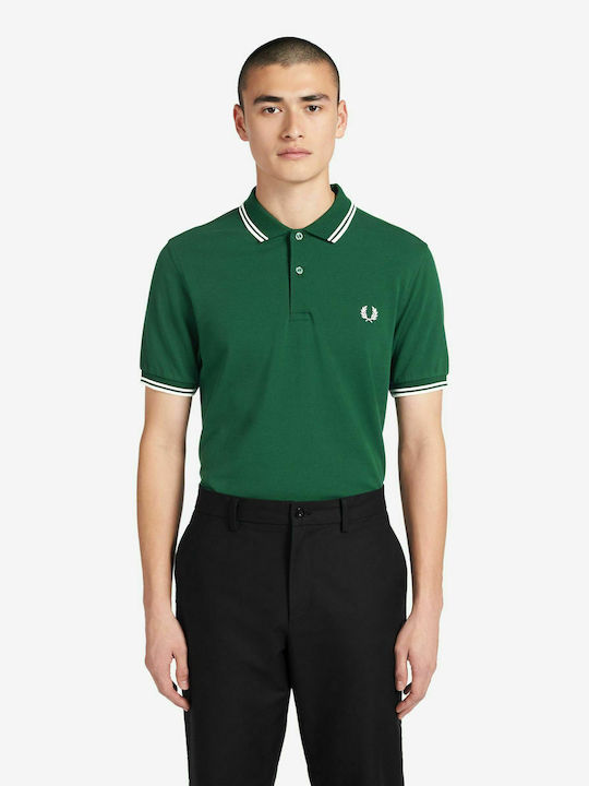 Fred Perry Ανδρικό T-shirt Κοντομάνικο Polo Πράσινο
