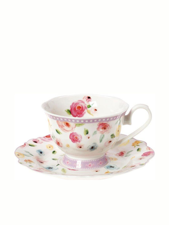 Cryspo Trio Primavera Porcelain Tea Cup Set 200ml Purple 10-